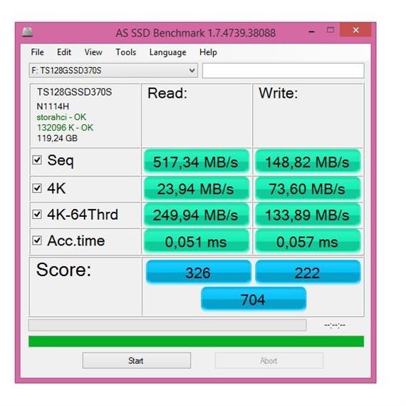 Transcend SSD370S benchmark