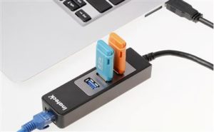 3 Ports USB 3.0 Hub and Ethernet Hub Converter